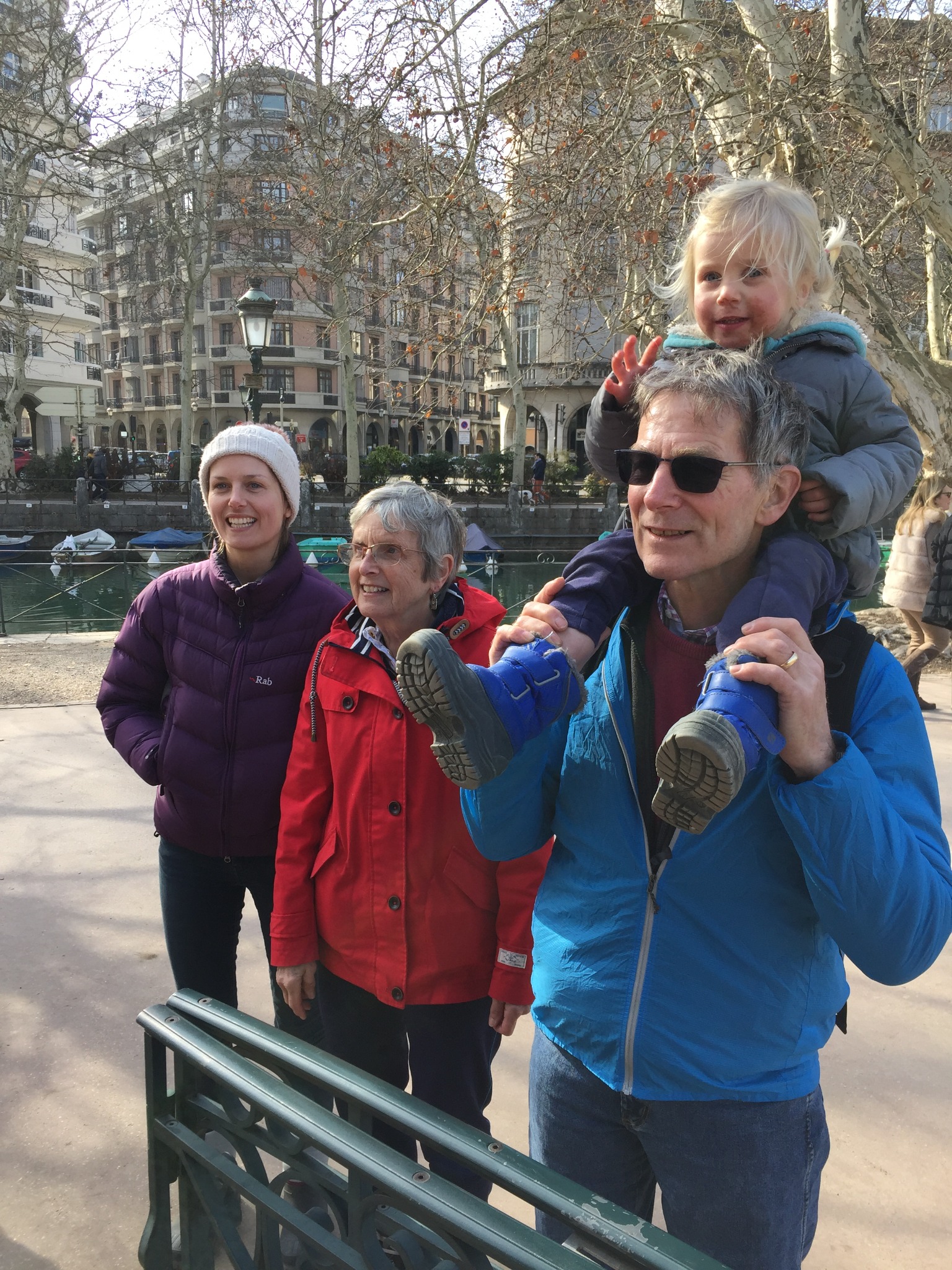 Sally with her mum, her youngest daughter Sophie and her dad, Richard Brown